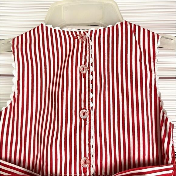 Creation Imaho Smocked Dress Red White Striped Cotton Summer Sleeveless 2 Years - Picture 10 of 13